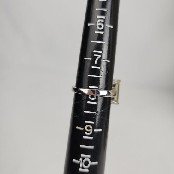 925 Sterling Silver Yellow Citrine Gemstone Ring Size 8 - Picture 8 of 8